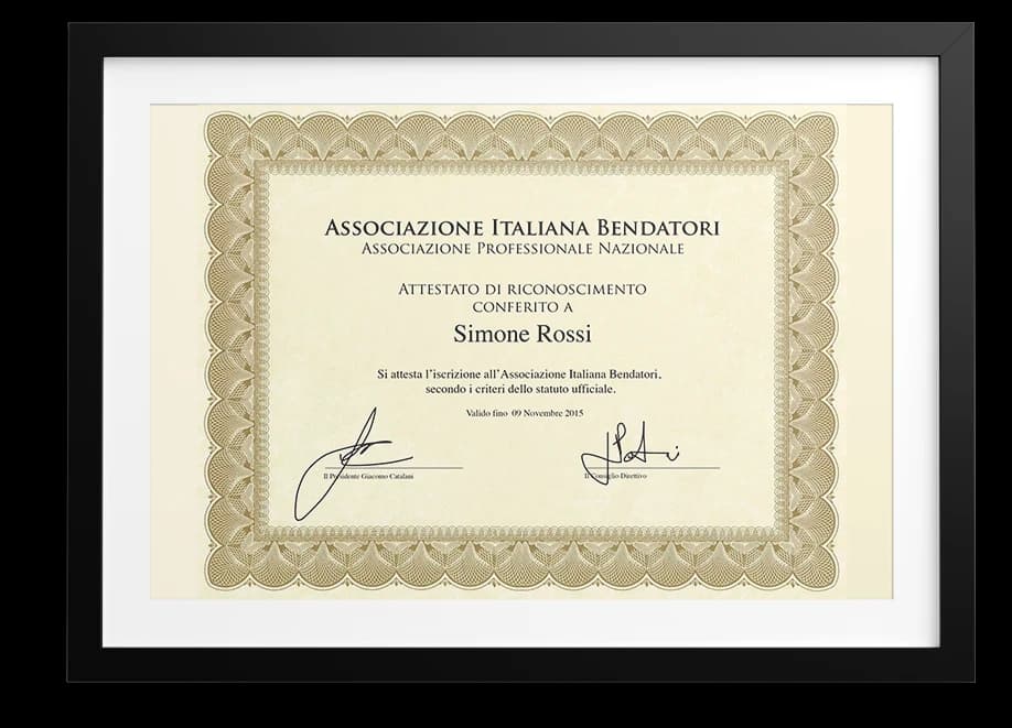 Attestato Associazione Italiana Bendatori